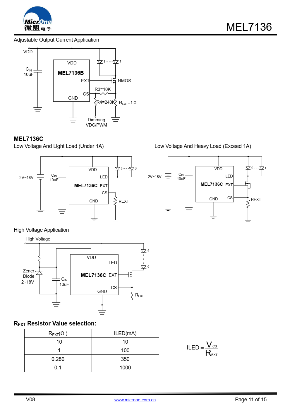 MEL7136A是一个恒定电流调节器，用于  低静态电流和低压差驱动LED