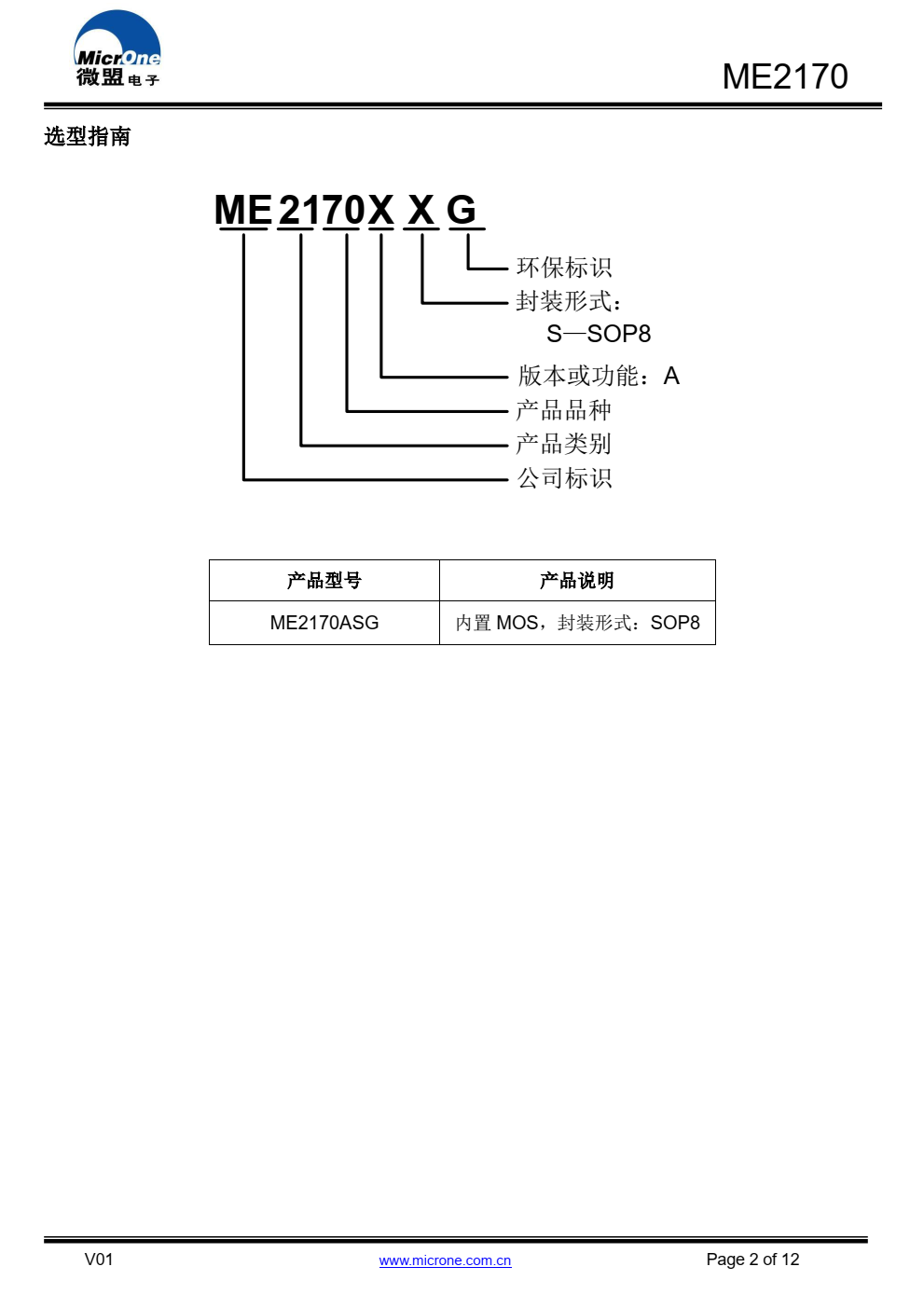ME2170是一款由基准电压源、振荡电路、误 差放大电路、相位补偿电路、电流限制电路等构成 的CMOS升压型DC/DC LED驱动