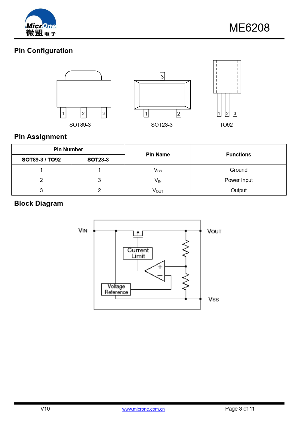 ME6208系列为低压差线性电压  带内置参考电压模块的调节器，错误  校正模块和相位补偿模块