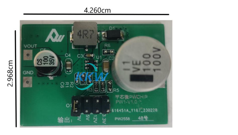 PW2558 降压电路板的电路板， 主要用于将输入电压降低转换为较低的输出电压  48号