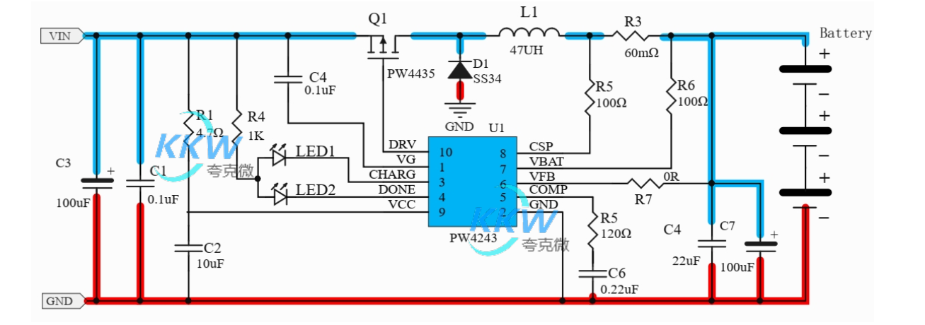 15V-24V 输入三节串联锂电池 2A 充电管理板  33号