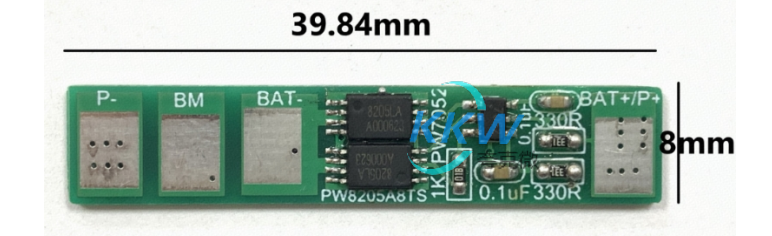 两节串联锂电池保护方案板， 4A 过流，  80号