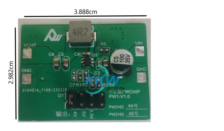 44号电压降低转换板PW2162输入电压范围为 4V 到 12V