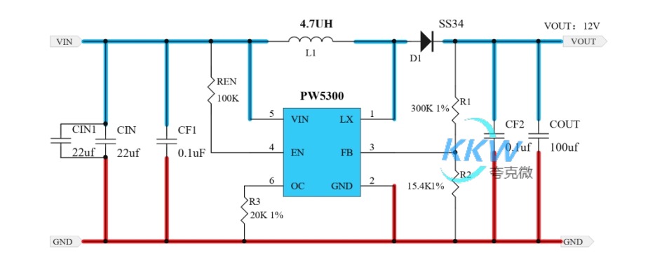 3V-5V 升压 12V0.4A 电路板， PW5300  72号