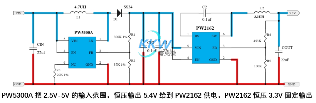 2.5V-5V 升降压 3.3V1.5A 恒压输出电路板  65号