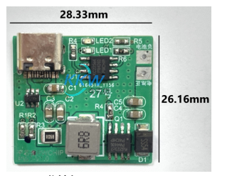 USB C 口输入含过压保护,两节串联锂电池充电管理板 8.4V 1A，-27号