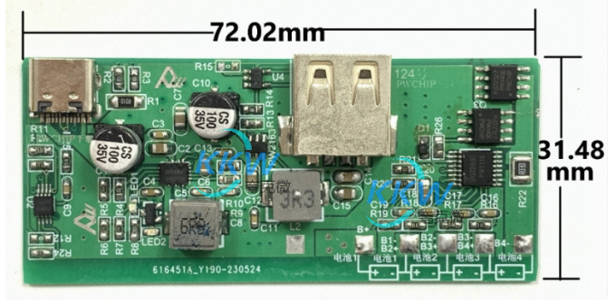 5V-12V2A 快充 PD/QC 给四节锂电池充电和放电 5V2.4A 和保护板方案 124号